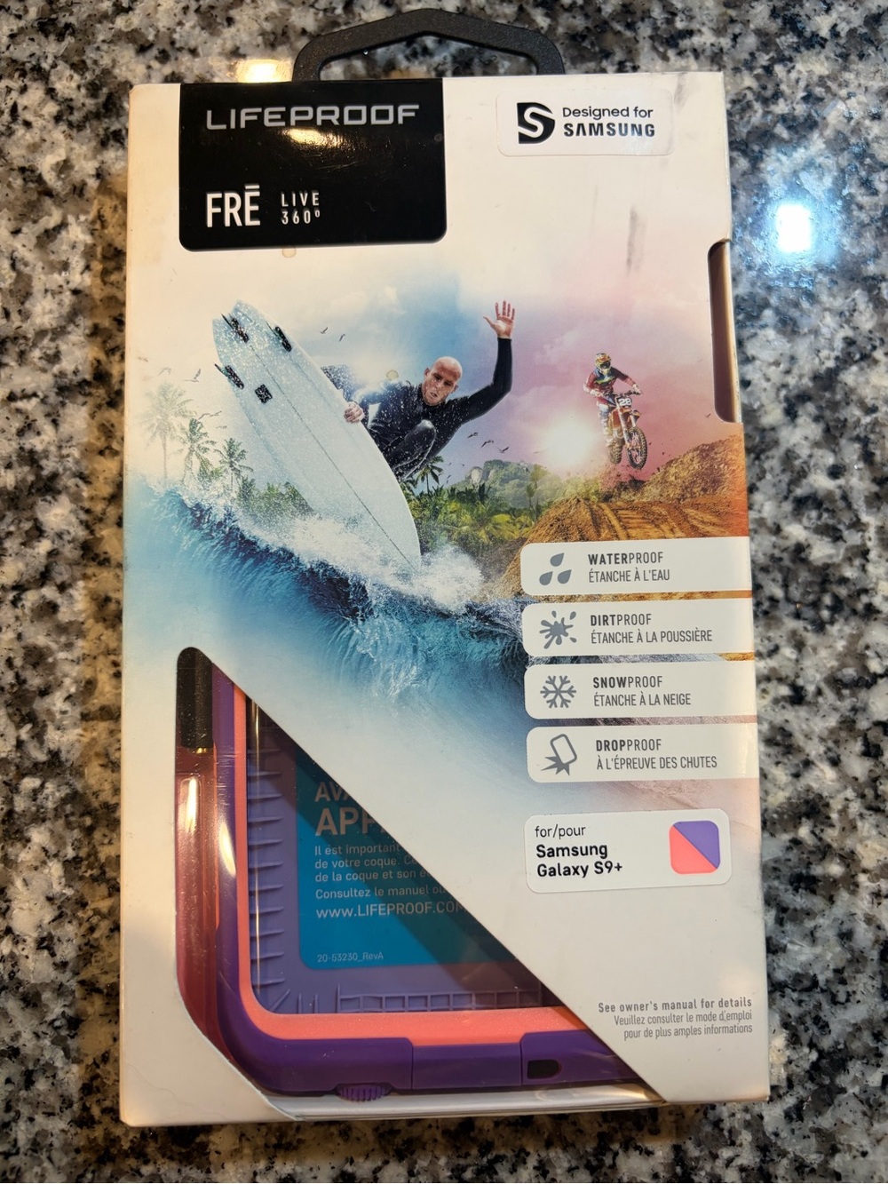LifeProof FRE Waterproof Case for Samsung Galaxy S9+ in Purple and Pink Two-Tone